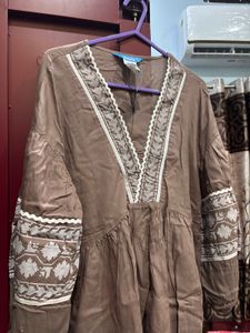 Brown Embroidered tunic