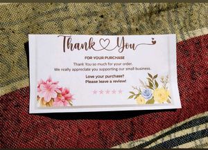 Floral Thank You Cards 50 pcs