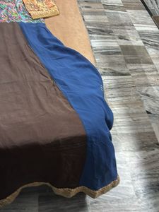 pure crepe with  satin vibrant ethnic go