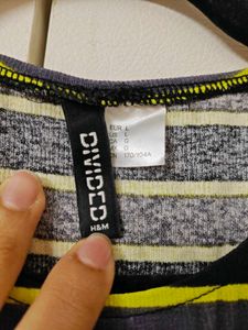 H&amp;M neon Striped Ruched Dress