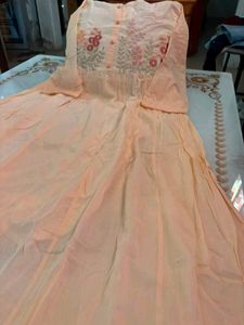 Elegant Peach Embroidered Kurta Set