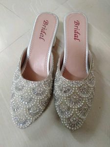 Embellished Pearl &amp; Crystal Mules