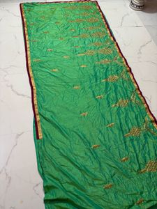 Vibrant Green Embroidered Silk Saree