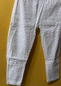 White Chikankari Kurta pant set