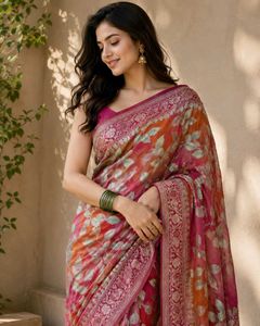 Beautiful Floral Print Saree joint sare