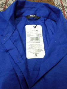 Shein Blue Sleeveless Collared Shirt