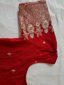 Red Embroidered Blouse