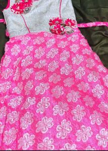 Pink Floral Lehenga Choli Set