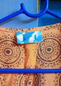 Orange Ethnic Sleeveless Jacket