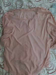Pink Long Sleeve Button Up Tunic