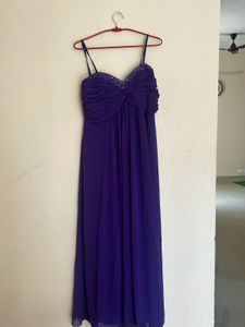 Elegant Purple Embellished Dress