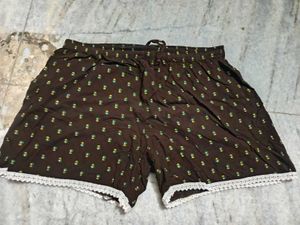 pink and brown shorts combo set