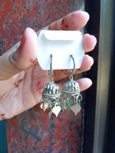 Silver Jhumka Earrings