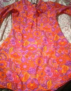 Retro Paisley Bell Sleeve Mini Dress