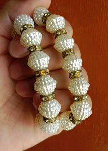 Charming Pearl &amp; Pink Stone Jewellery Set