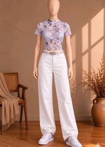 👚🩷 Pastel Abstract Tie-Dye Mesh Top