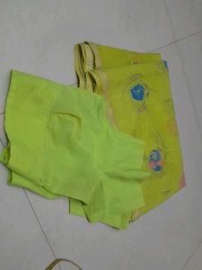 flouresent  Green Saree  no damage or