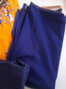 like New  Orange Kurta with Navy Blue Bottoms and