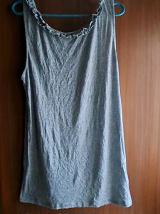 Grey camisole with Embellished Neckline