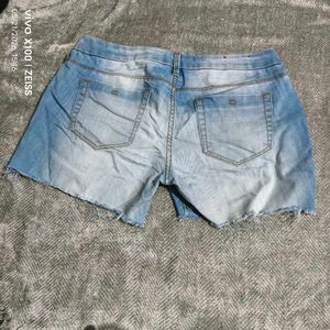 Light Wash Denim Cut-Off Shorts