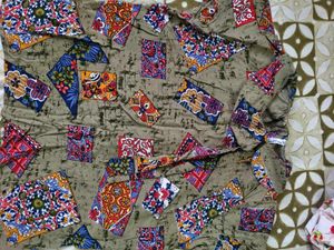 Boho Print Tie-Neck Top