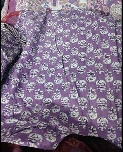 Purple Printed Kurta Set