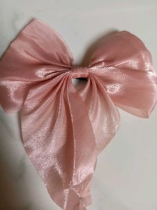 Elegant Pink Bow Hair Clip