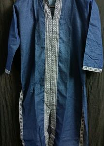 Denim Embroidered Kurti