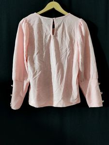 Light Pink Puff Sleeve Blouse