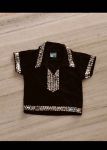 girls Black Sequined top n skirt
