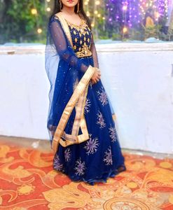 Stunning Blue Embellished Lehenga Choli