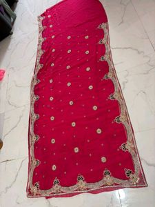 Vibrant Pink Embroidered Saree