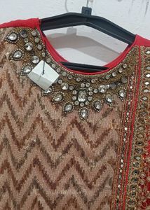 Embellished Red &amp; Gold Kurta🌹