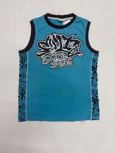 Blue Graffiti Sleeveless T-Shirt