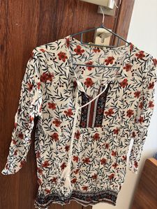 Boho Floral Print Tunic Top
