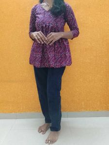 Pure Bandhani Cotton Trending Kurti