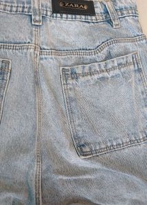 Light Blue Cargo Wide Leg Jeans