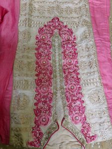 Designer Pink &amp; Cream Kurta Set