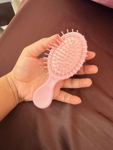 Pink Hair Brush with Bow Accent