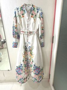 Floral Print Button-Up Midi Dress