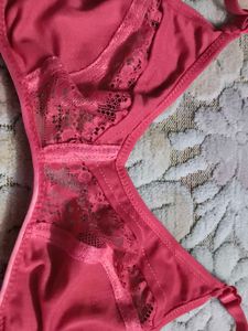 Coral Lace Bra and Panty Set
