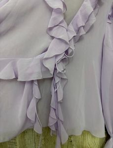Lavender Ruffled Sheer Blouse