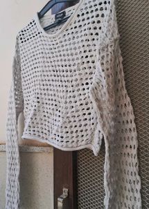 White Crochet Crop Top