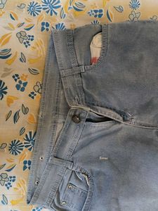 Light Wash Jeans with Floral Print