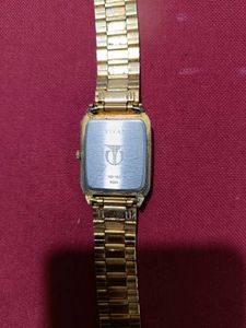 original big dial Titan Gold-Tone men Watch
