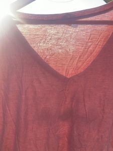Pink V-Neck T-Shirt with Bird Graphic