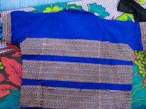 Royal Blue Embroidered Blouse