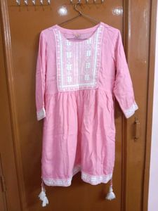 Pink Embroidered Sharara Suit Set