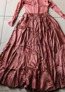 Peach  Long Sleeve Dress