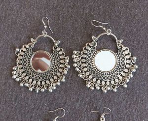 Boho Ethnic Oxidized Earrings Set of 2